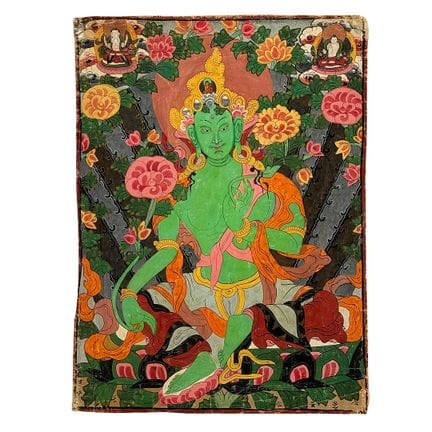 Thangka of the Green Tara on a Lotus Throne, Syama