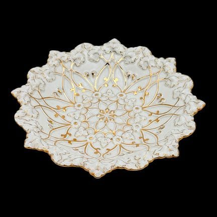 Meissen Ceremonial Bowl with Floral Relief and Gil