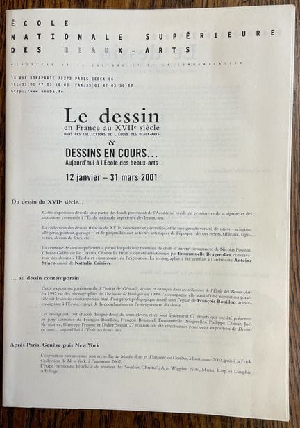 El dibujo en Francia en el siglo XVII en las colec