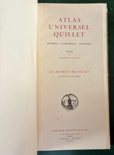 QUILLET UNIVERSAL ATLAS

Maurice Allain. Librairie