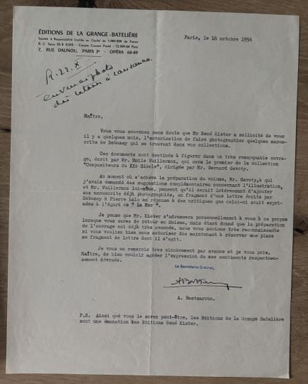 BOSTSARRON (A.). Secretary General of Éditions de 