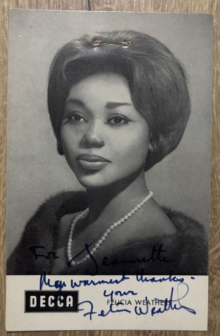 WEATHERS (Felicia).

Cantante americana, soprano. 