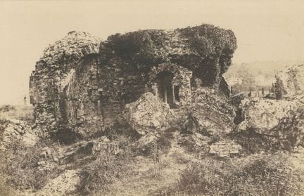 Unidentified artist 
Ruins and vegetation, France,