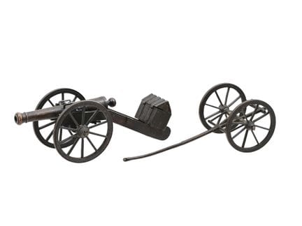 MODELLINO IN BRONZO FUSO DI UN CANNONE IN SISTEMA 
