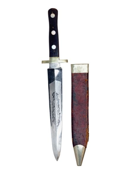 COLTELLO BOWIE WILSON SWIFT DI SHEFFIELD CON ISCRI