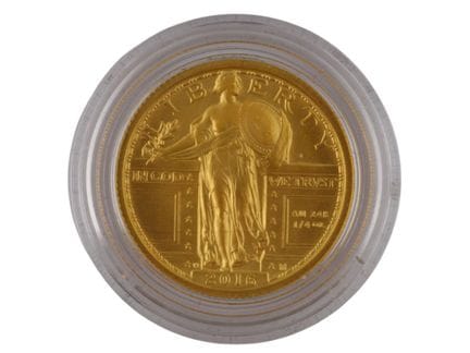 MONETA D'ORO DA UN QUARTO DI ONCE "STANDING LIBERT