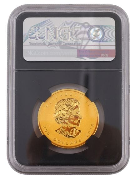 MONETA CANADESE DA 200 DOLLARI “MAPLE LEAF” IN ORO