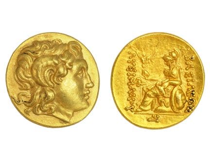 ANTICO STATER D'ORO GRECO DI LISIMACO, REGNO DI TR