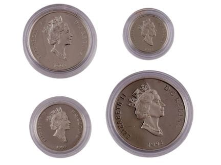 SET DI QUATTRO MONETE CANADESI IN PLATINO PROOF DE