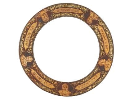 UN CHAKRAM SIKH INDIANO, DIECI RITRATTI DEI GURU E