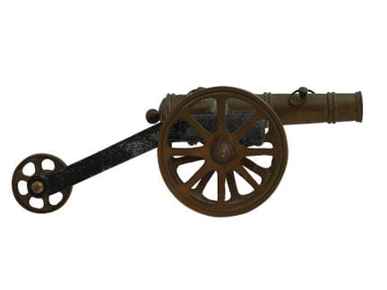 MODELLO IN BRONZO DI UN CANNONE CON AFFUSOLIO, XIX