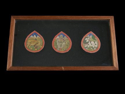 3 peintures rituelles représentant des animaux, « 