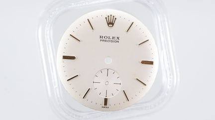 Vintage-Zifferblatt einer Rolex Precision mit Dolc