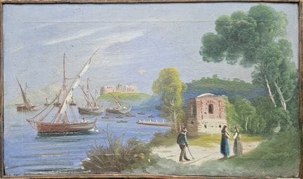 French School (20th century)
Harbor Scene
Oil on c