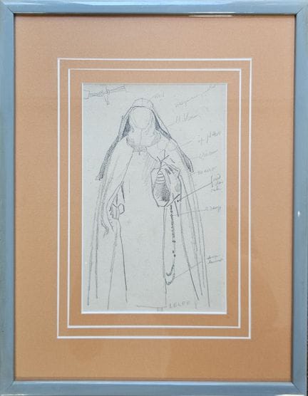 Léo LELEE (1872-1947)
Etude de religieuse
Dessin a