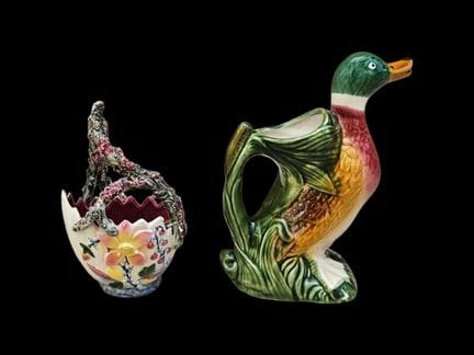 ST CLEMENT
Pichet Canard en barbotine émaillée pol