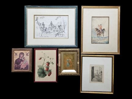 Set of framed pieces
(the largest: 90x66 cm)