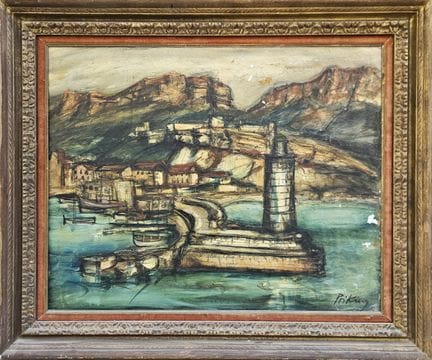 Franz PRIKING (1929-1979)
Veduta di un porto
Olio 
