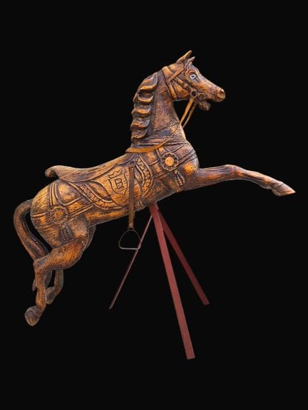 "Bayol" carousel horse, rearing, carved from wood,