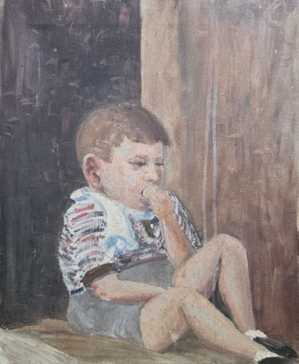 French School (20th century)
Child Eating
Oil on c