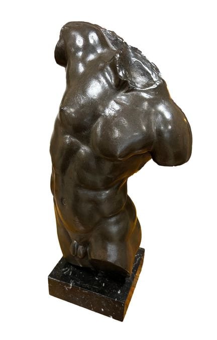 Based on the ancient
Torso of Hercules
Patinated b
