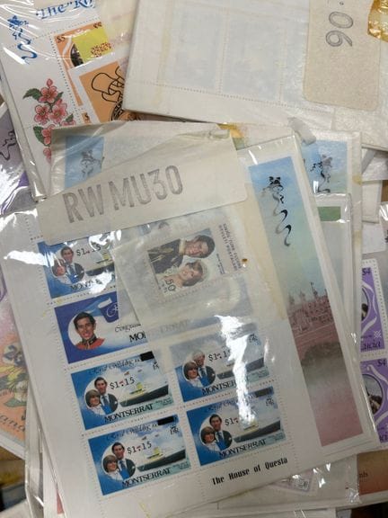 A set of stamps issued for the wedding of Lady Dia