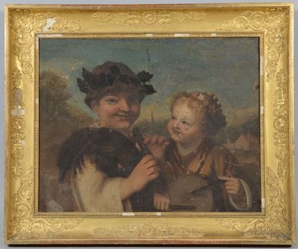 Ecole FRANCAISE du XVIIIème siècle
Deux enfants mu