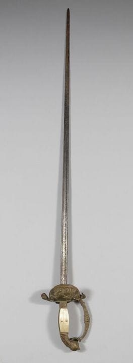 Court sword with a chiseled and gilded brass mount