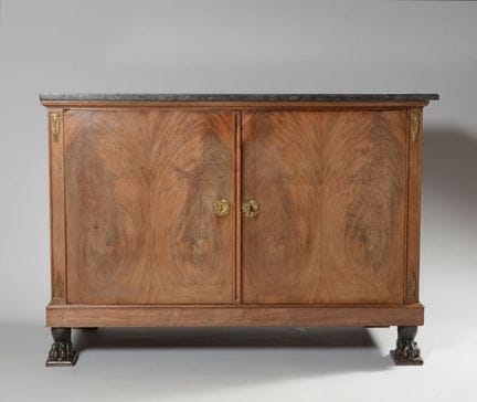 Low sideboard in mahogany veneer with two doors th