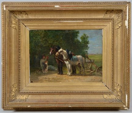 Jules HEREAU (1839-1879)
Le laboureur au repos
Hui