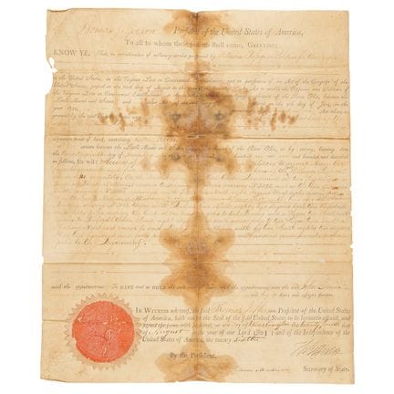Thomas Jefferson and James Madison Document Signed