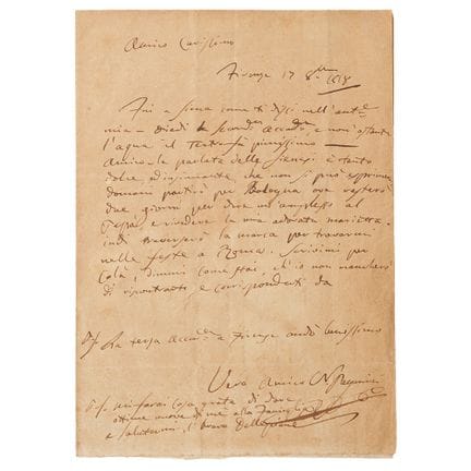Lettre autographe signée de Niccolò Paganini, célé
