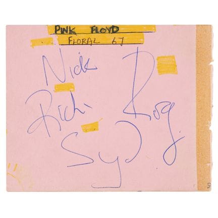 Autografi della formazione originale dei Pink Floy