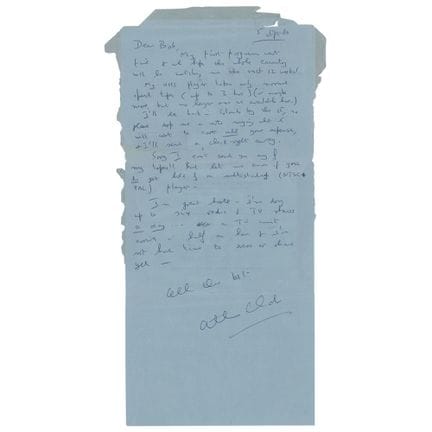 Arthur C. Clarke Lettera autografa firmata
ALS, un