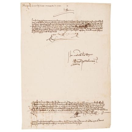 Documento firmato dalla regina Isabella I (“Yo la 