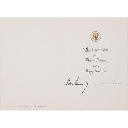 Carte de Noël de la Maison Blanche de 1963 signée 