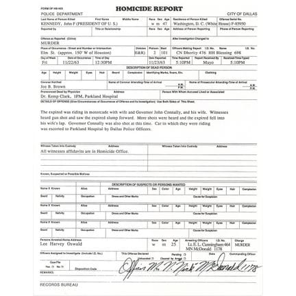 Kennedy Assassination: Maurice 'Nick' McDonald Sig