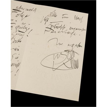 Gustav Klimt Autograph Letter Signed
Austrian symb