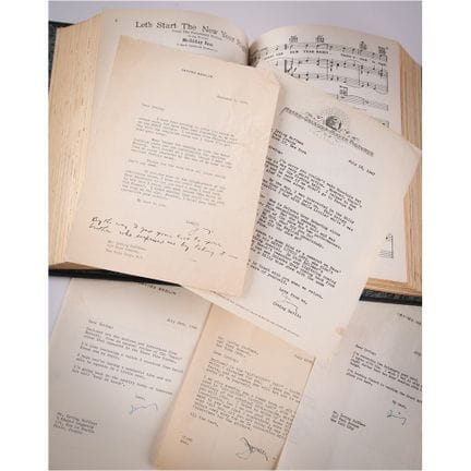Archivio di Irving Berlin comprendente (24) letter