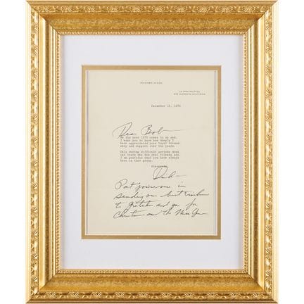 Lettre dactylographiée de Richard Nixon, signée et