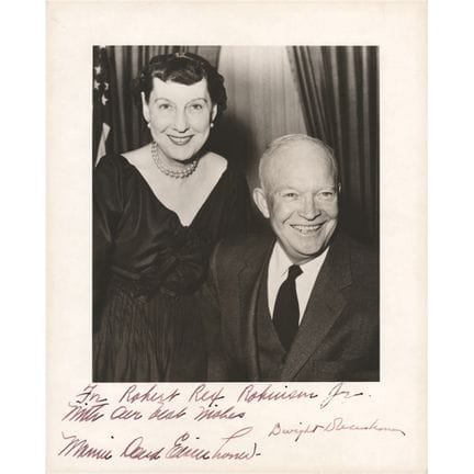 Photographie signée par Dwight et Mamie Eisenhower