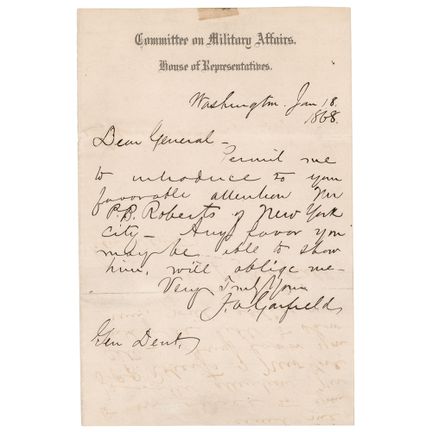 James A. Garfield Autograph Letter Signed
ALS sign