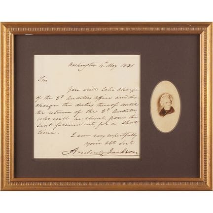 Andrew Jackson Autograph Letter Signed as Presiden