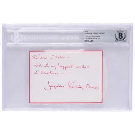 Note autographe signée par Jacqueline Kennedy - BA