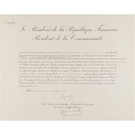 Documento di Charles de Gaulle firmato in qualità 