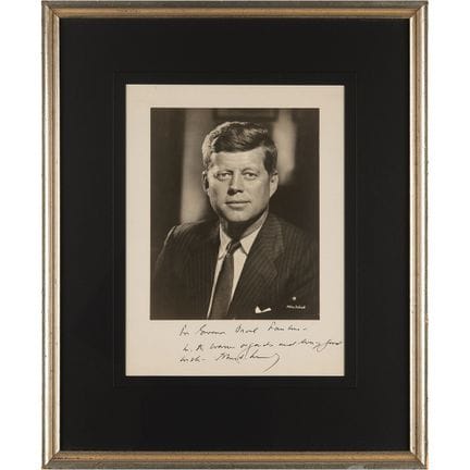 Photographie signée John F. Kennedy par Fabian Bac