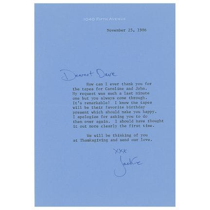 Lettre dactylographiée et signée de Jacqueline Ken