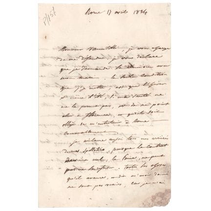 Lettera autografa firmata da Pauline Bonaparte sul