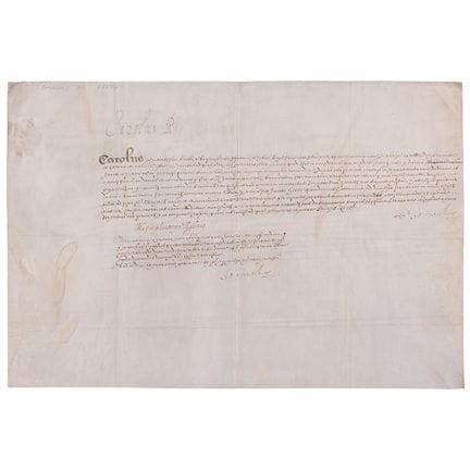 Documento del re Carlo I firmato in qualità di Pri