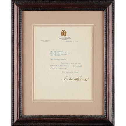 Lettre dactylographiée et signée par Franklin D. R
